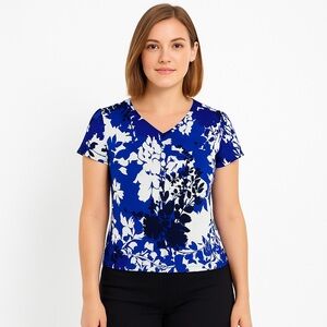 Calvin Klein Floral V-Neck Stretch Top